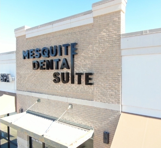 beautiful cream color brick exterior of Mesquite Dental Suite 
